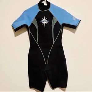 NWT Jobe shorty wetsuit black & light blue size 8